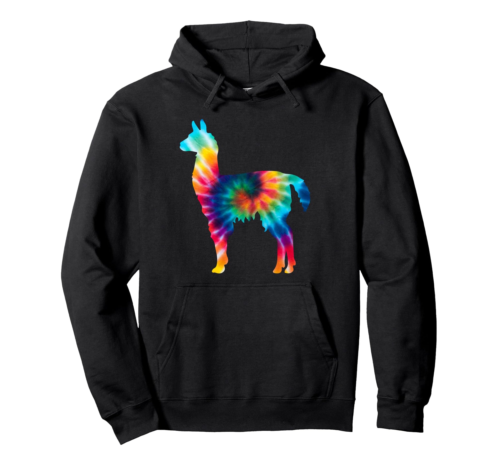 Funny Llama Tie Dye Psychedelic Hippie Hoodie - Minimalist Print Unisex - T-Shirt, Sweatshirt, Hoodie