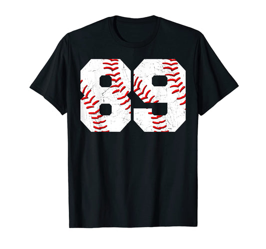 89 Birthday Baseball Theme Bday Party T-Shirt - Novelty Apparel Unisex - T-Shirt, Sweatshirt, Hoodie