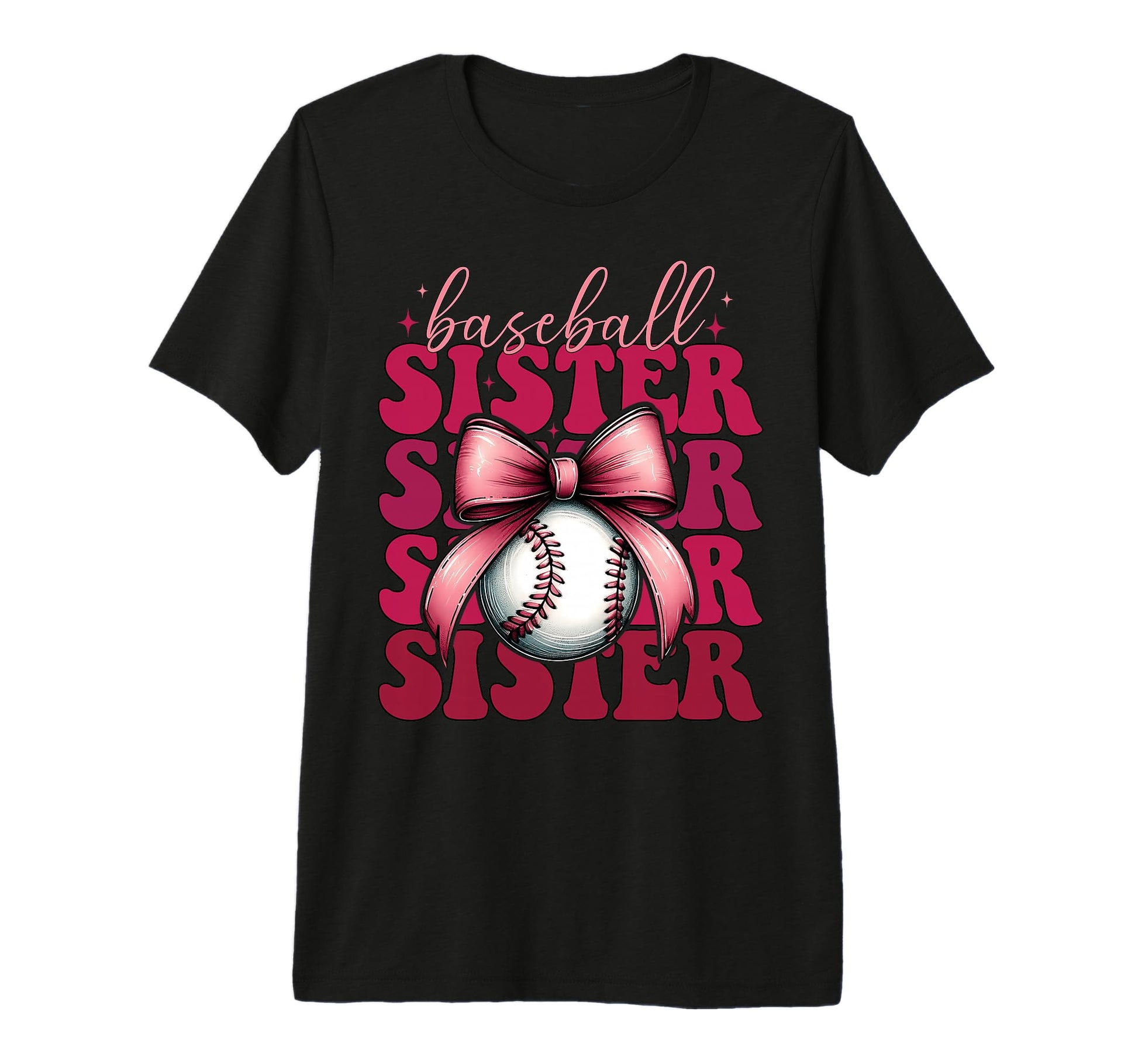 Baseball Sister Baseball Coquette Bow Tri T-Shirt - Unique Graphic Unisex - T-Shirt, Sweatshirt, Hoodie