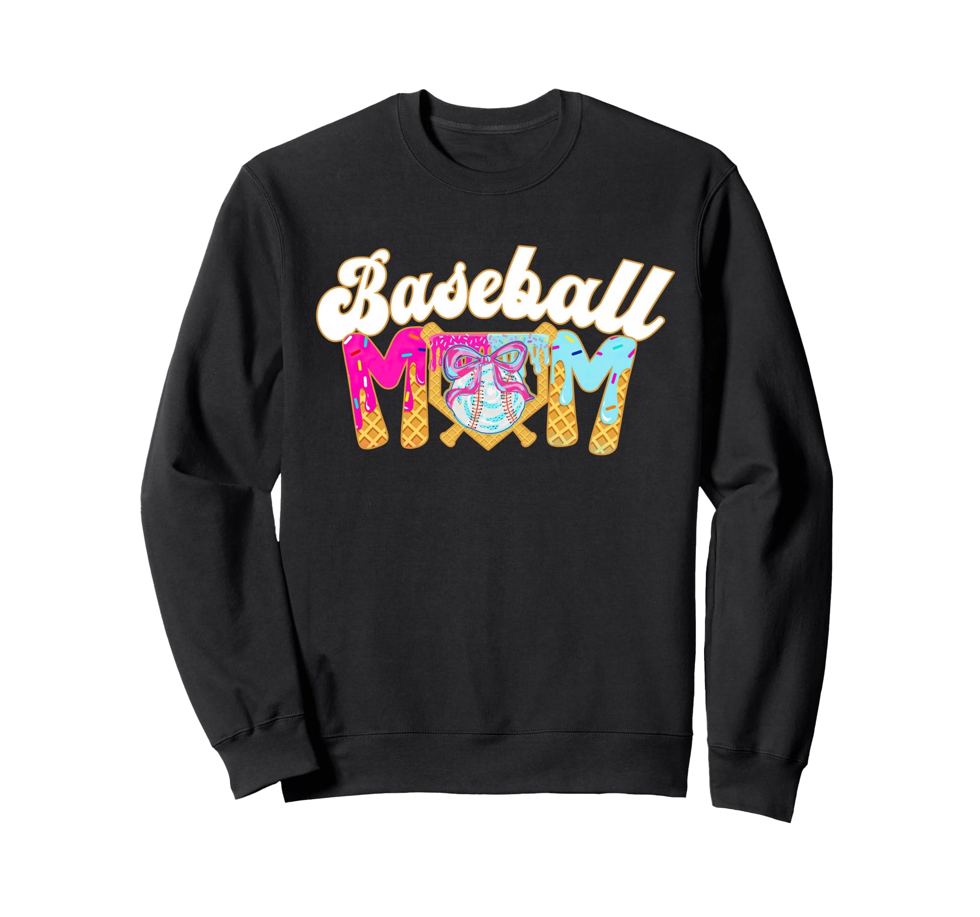 Baseball Mom Coquette Bow Mothers Sweatshirt - Streetwear Style for Adults - T-Shirt, Sweatshirt, Hoodie