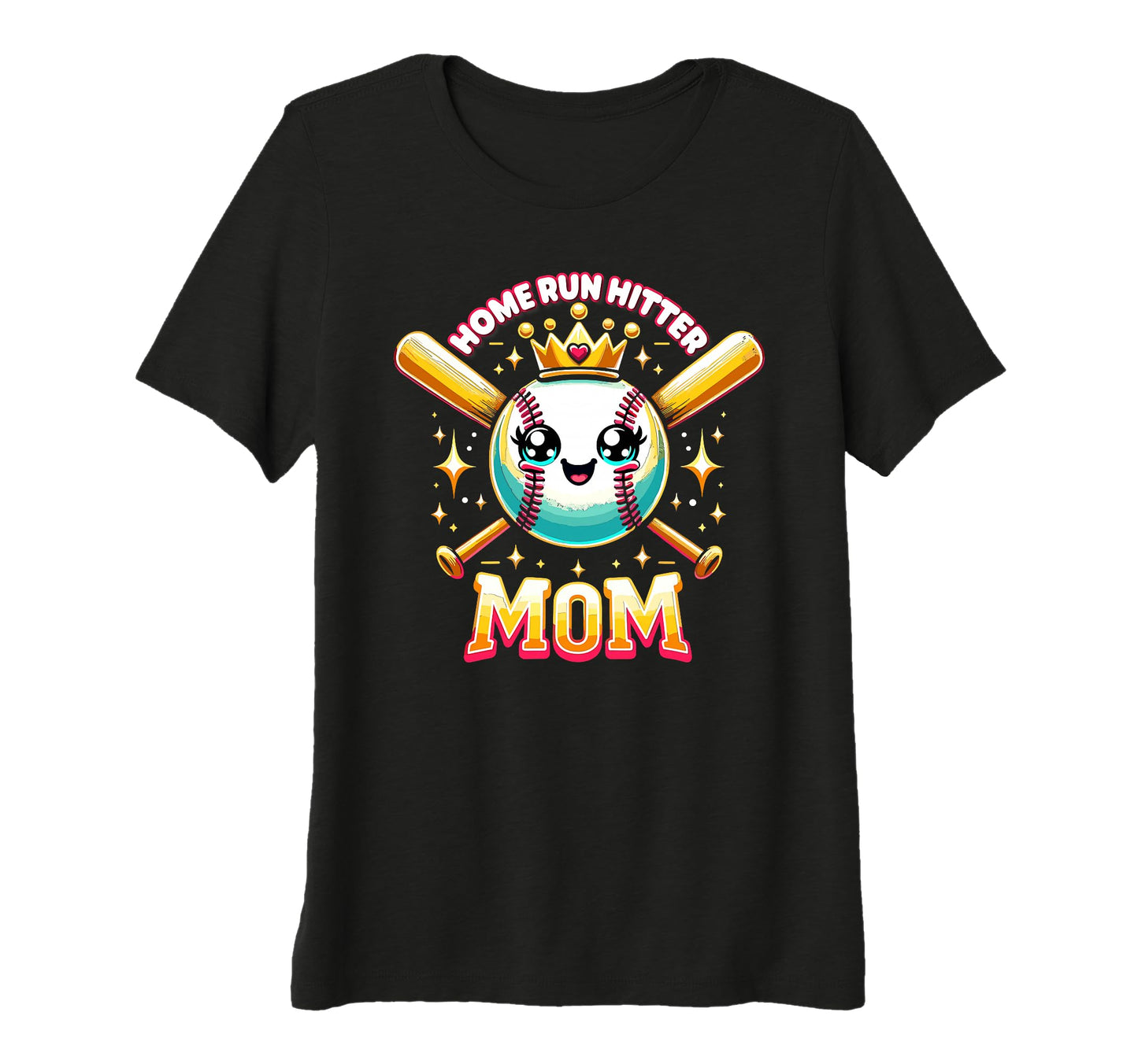 Womens Home Run Hitter Mom Baseball T-Shirt - Trendy Graphic Unisex - T-Shirt, Sweatshirt, Hoodie