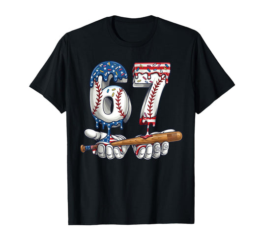 Baseball 67 Ice Cream Drip Six Seven T-Shirt - Streetwear Style Men Women - T-Shirt, Sweatshirt, Hoodie