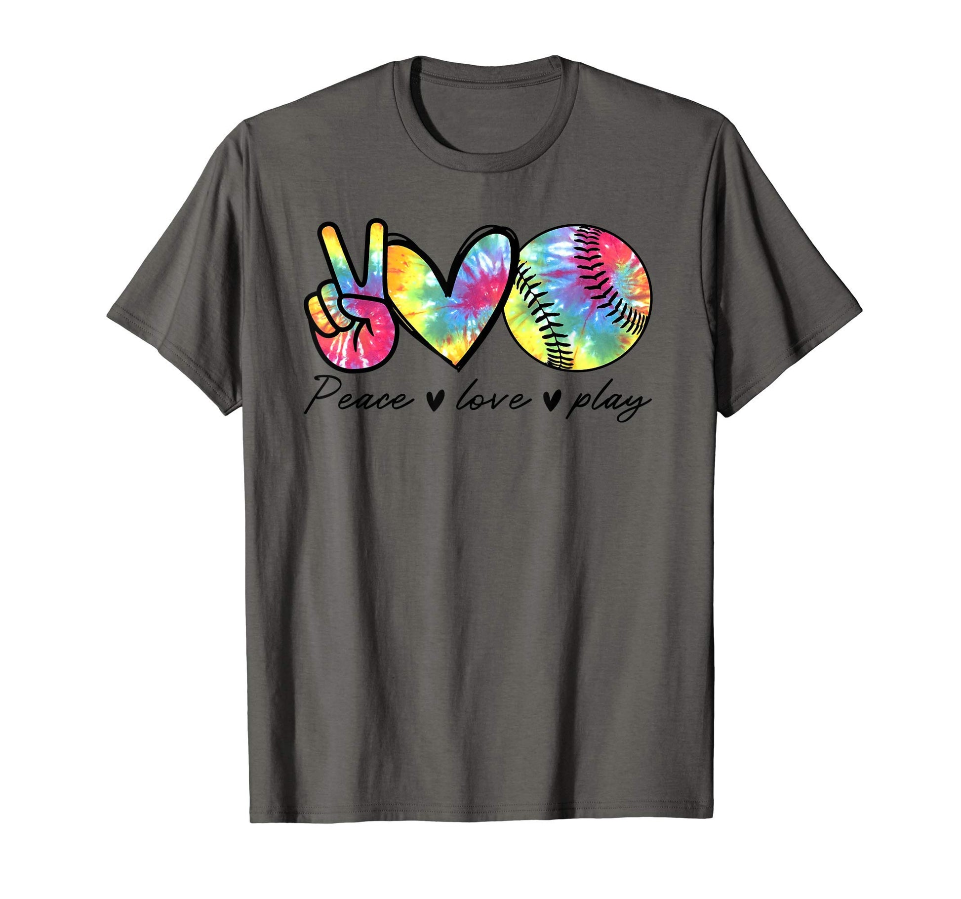Peace Love Baseball Tie Dye Baseball Lovers T-Shirt - Graphic Print Unisex - T-Shirt, Sweatshirt, Hoodie