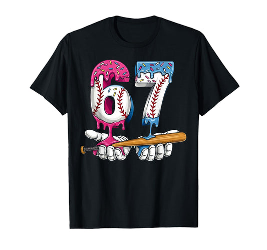 Baseball 67 Ice Cream Drip Six Seven Funny T-Shirt - Graphic Print Unisex - T-Shirt, Sweatshirt, Hoodie