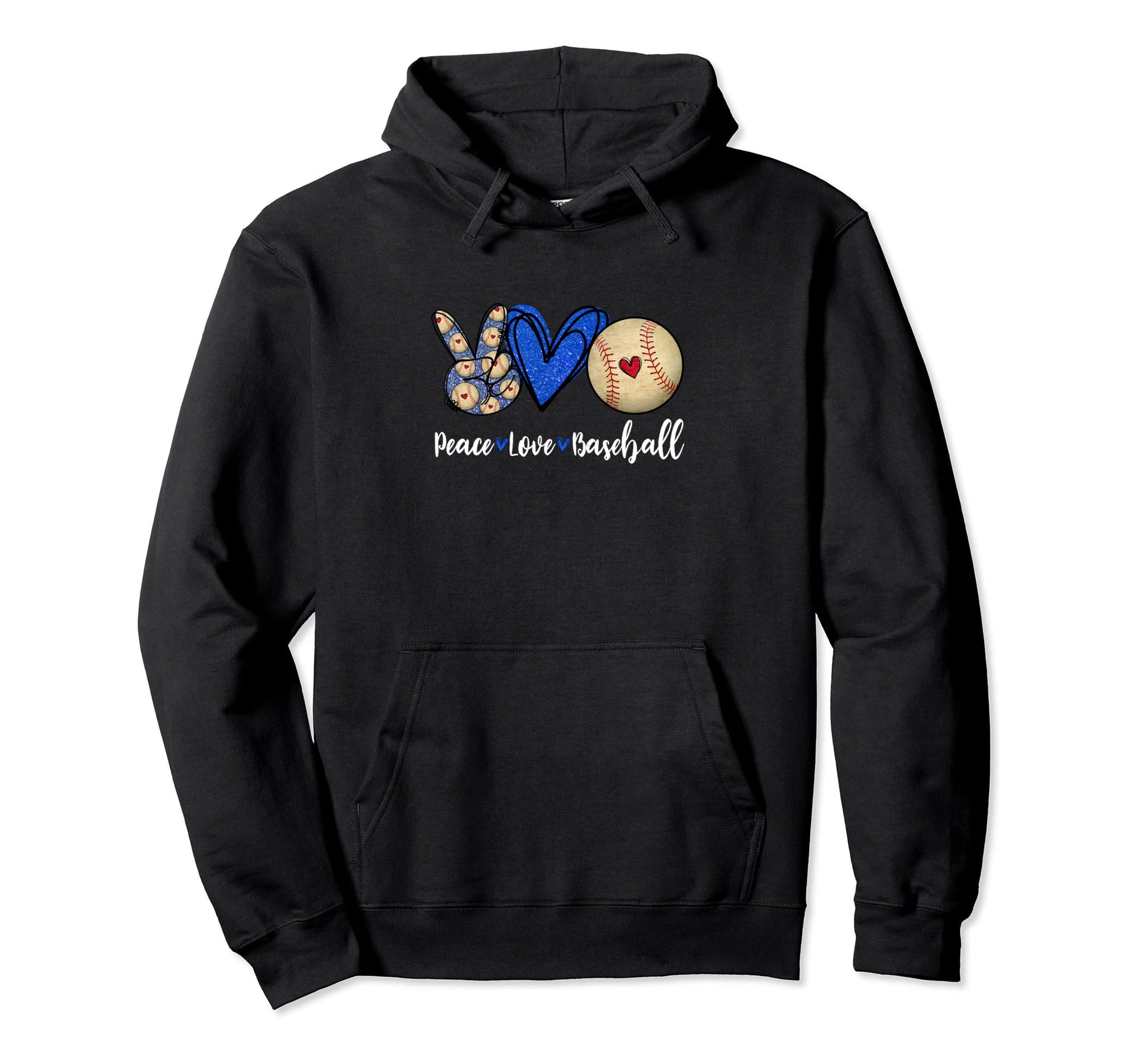 Funny Peace Love Baseball Hoodie - Trendy Graphic for Adults - T-Shirt, Sweatshirt, Hoodie