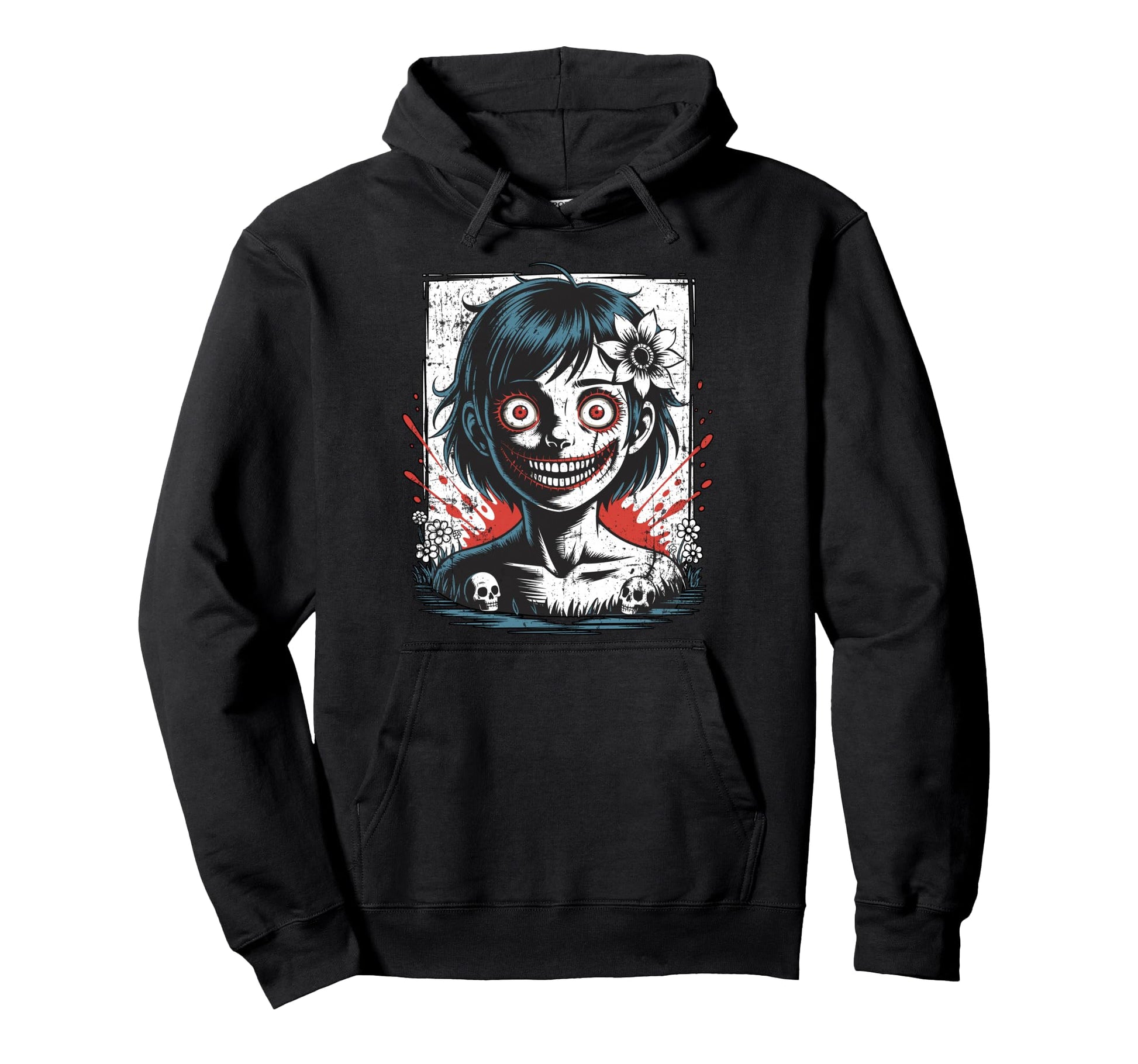 Japanese Horror Anime Manga Japan Y2K Hoodie - Graphic Print Men Women - T-Shirt, Sweatshirt, Hoodie