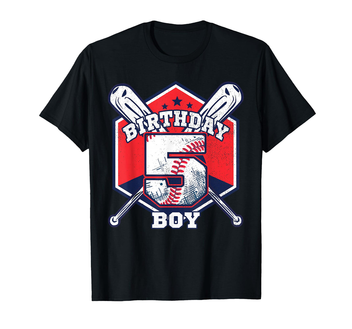 5 Years Old 5Th Baseball Birthday Party T-Shirt - Aesthetic Graphic Unisex - T-Shirt, Sweatshirt, Hoodie