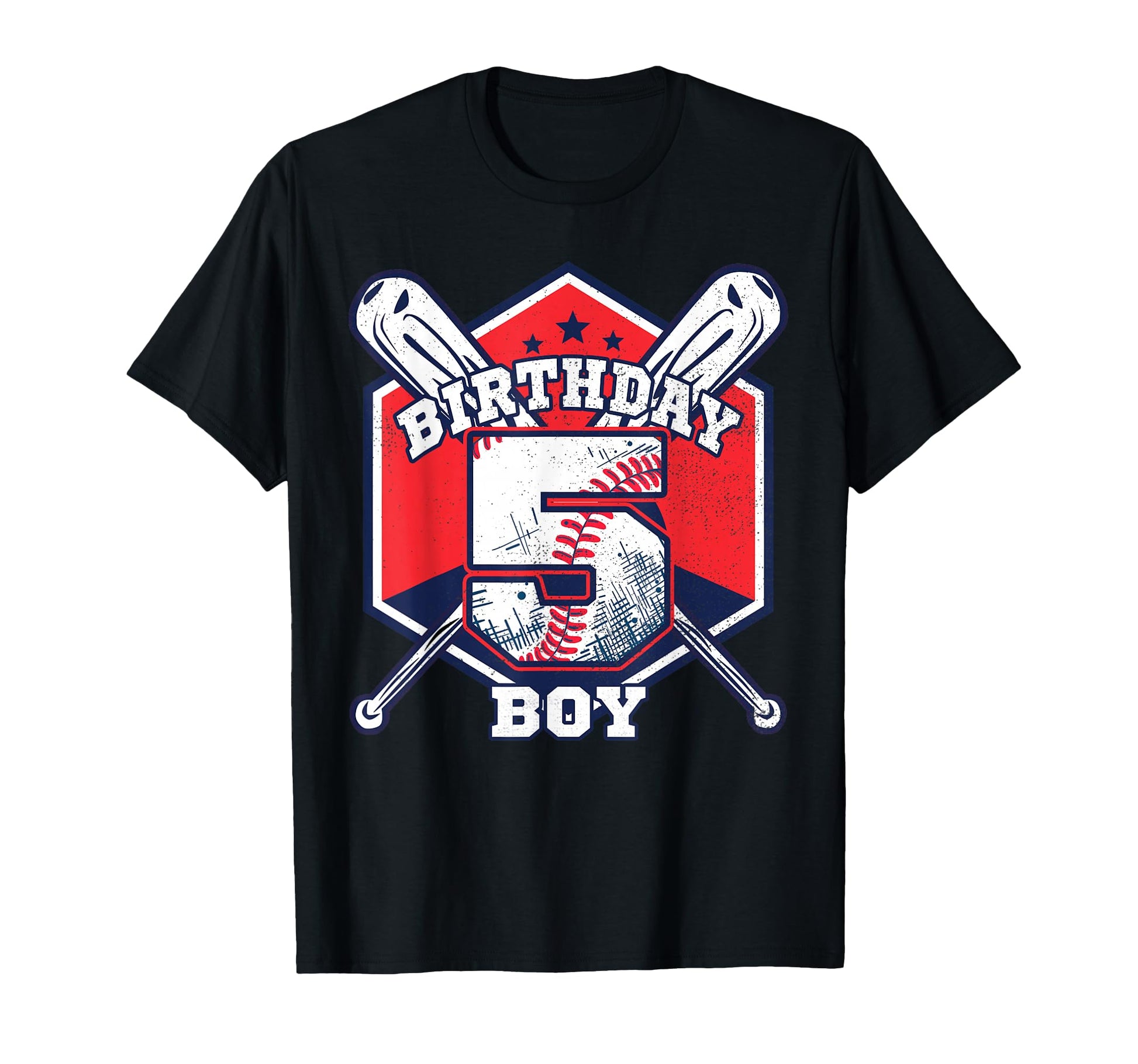 5 Years Old 5Th Baseball Birthday Party T-Shirt - Aesthetic Graphic Unisex - T-Shirt, Sweatshirt, Hoodie