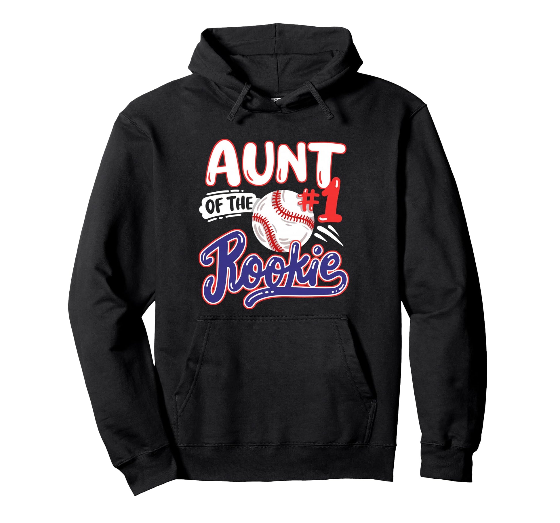 Aunt Rookie 1St Baseball Birthday Hoodie - Novelty Apparel for Adults - T-Shirt, Sweatshirt, Hoodie