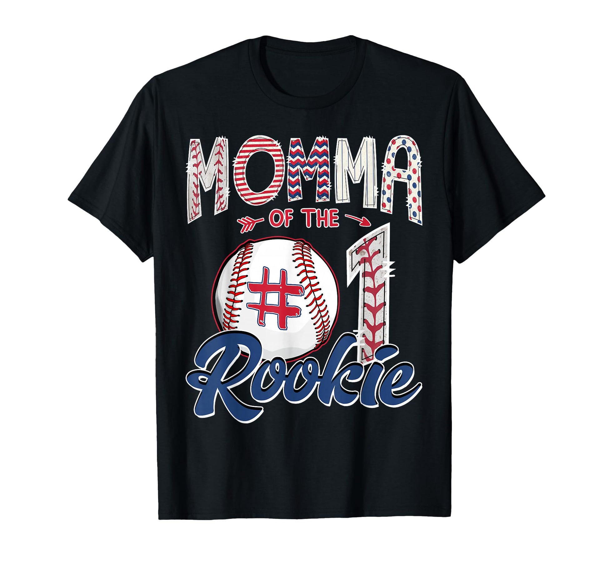 Momma Rookie 1St Birthday Baseball T-Shirt - Aesthetic Graphic for Adults - T-Shirt, Sweatshirt, Hoodie