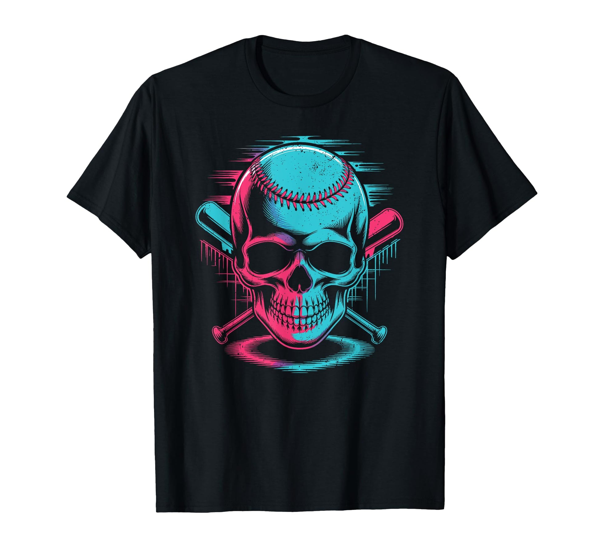 Respect Drip Baseball Skull Crossed T-Shirt - Custom Art Print for Adults - T-Shirt, Sweatshirt, Hoodie