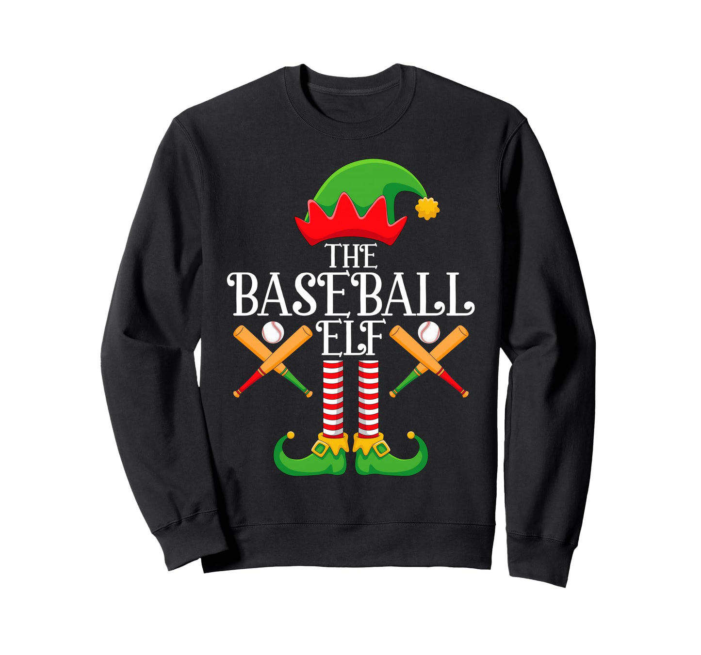 Baseball Elf Family Matching Funny Sweatshirt - Fun Novelty Design Unisex - T-Shirt, Sweatshirt, Hoodie