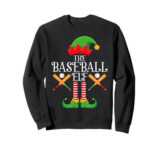 Baseball Elf Family Matching Funny Sweatshirt - Fun Novelty Design Unisex - T-Shirt, Sweatshirt, Hoodie