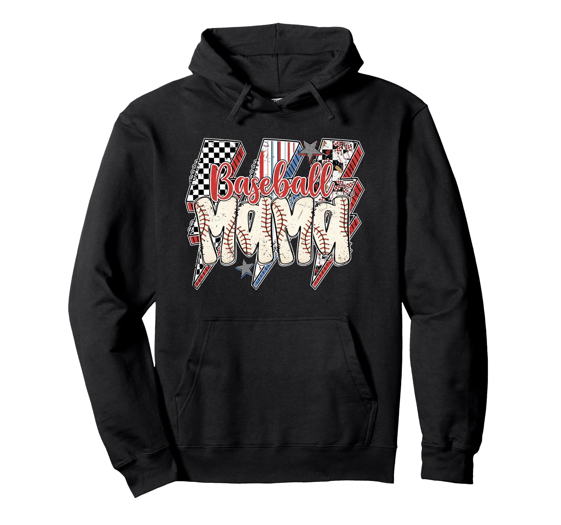 Rerto Baseball Mama Bow Mothers Hoodie - Casual Everyday Wear Men Women - T-Shirt, Sweatshirt, Hoodie