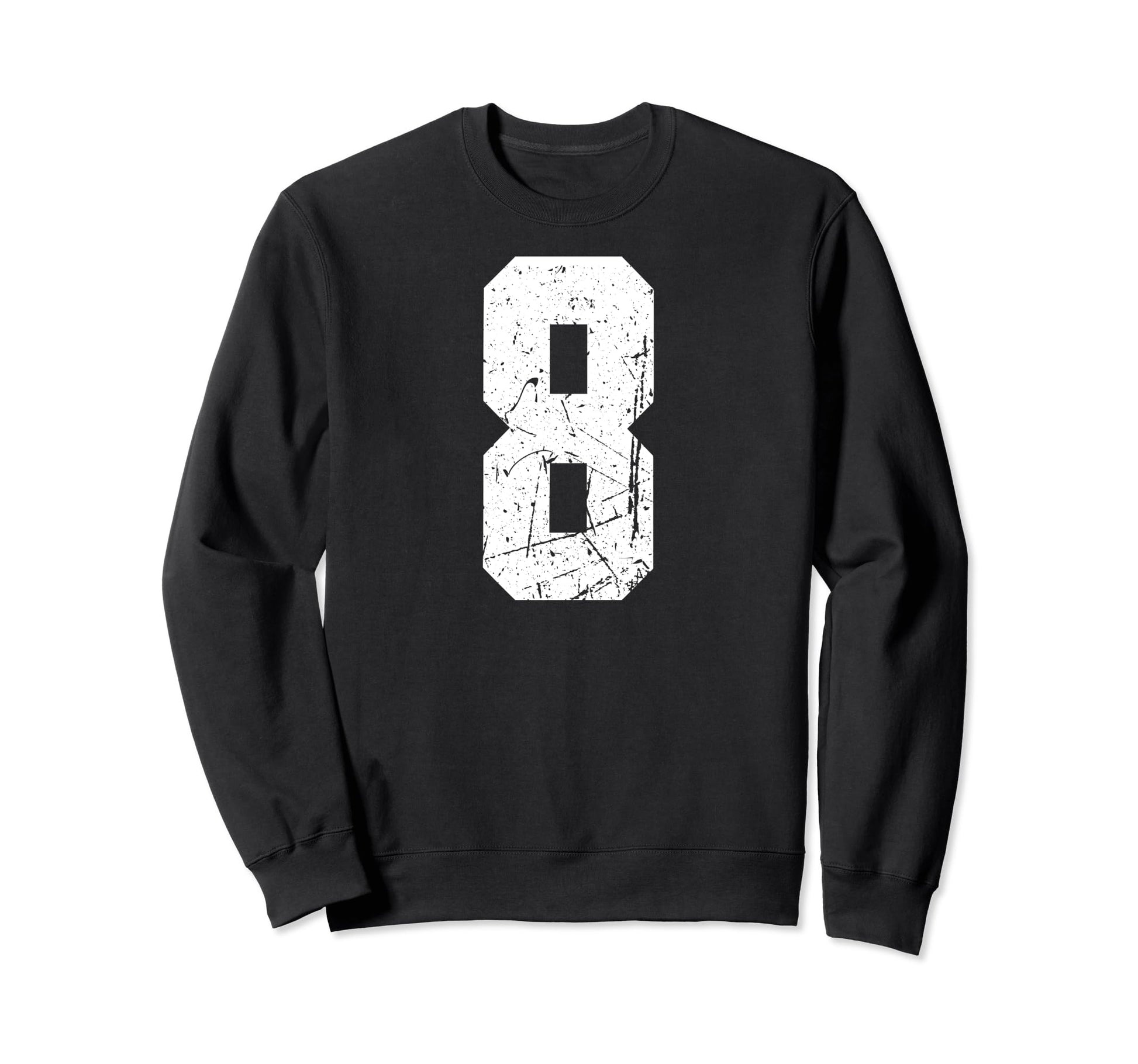 Number 8 White Varsity Number Sweatshirt - Streetwear Style Men Women - T-Shirt, Sweatshirt, Hoodie
