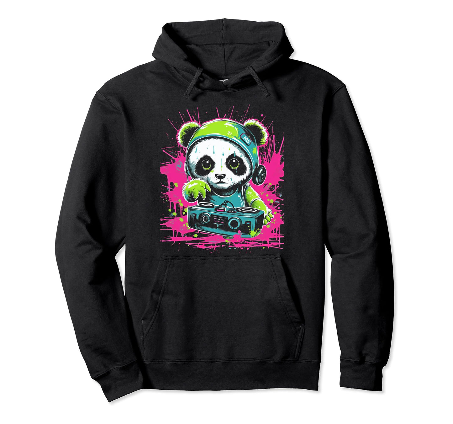 Kawaii Panda Dj Japanese Edm Y2K Aesthetic Hoodie - Unique Graphic Unisex - T-Shirt, Sweatshirt, Hoodie