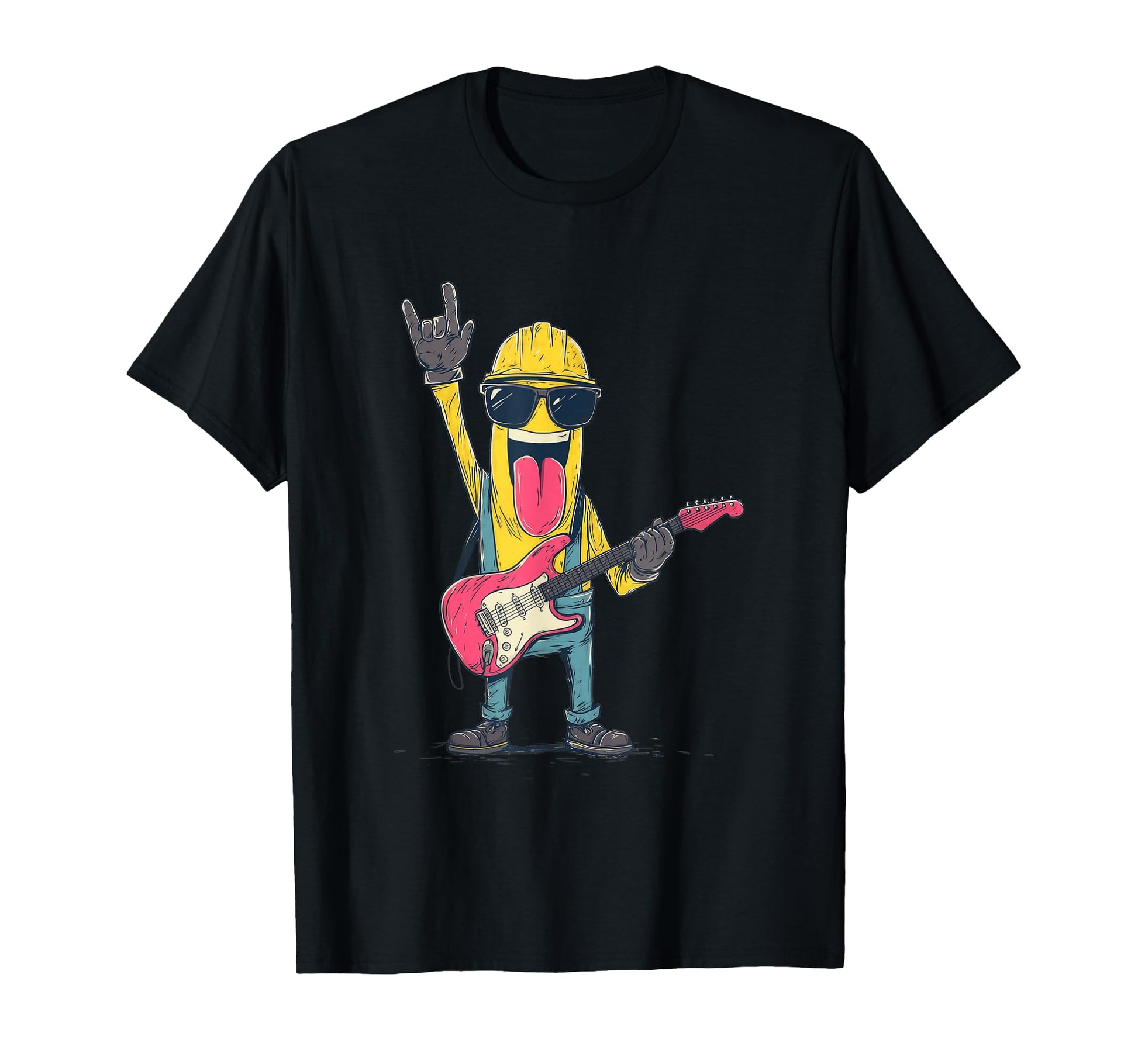 Funny Banana Cartoon Character Guitar T-Shirt - Graphic Print for Adults - T-Shirt, Sweatshirt, Hoodie