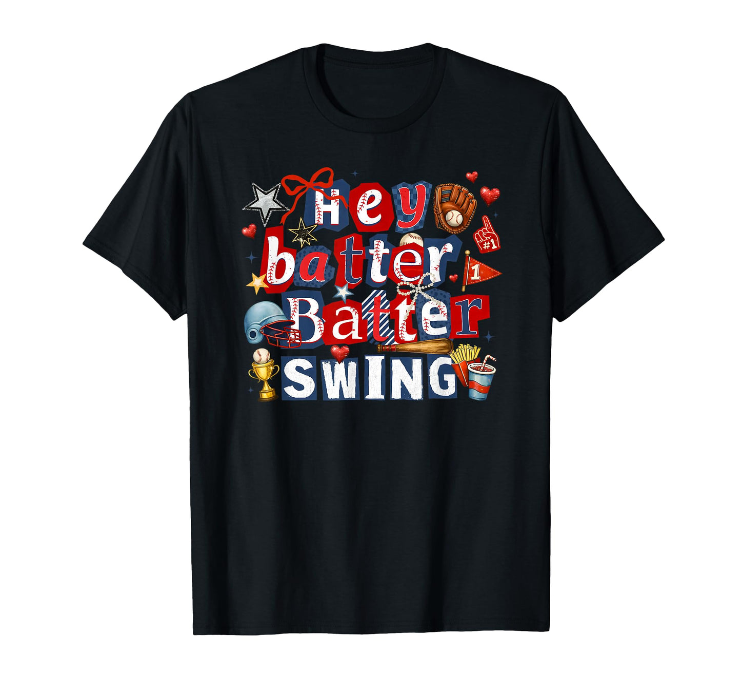 Hey Batter Batter Swing Coquette Bow Game T-Shirt - Graphic Print Unisex - T-Shirt, Sweatshirt, Hoodie
