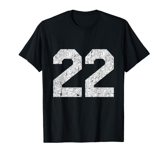 22 Jersey Uniform Varsity Sports Number T-Shirt - Graphic Print Men Women - T-Shirt, Sweatshirt, Hoodie