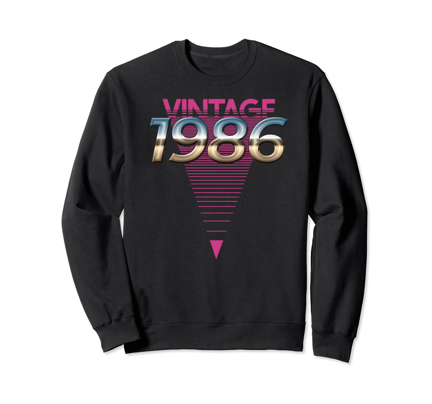 1986 80S Synthwave Triangle Sweatshirt - Minimalist Print for Adults - T-Shirt, Sweatshirt, Hoodie