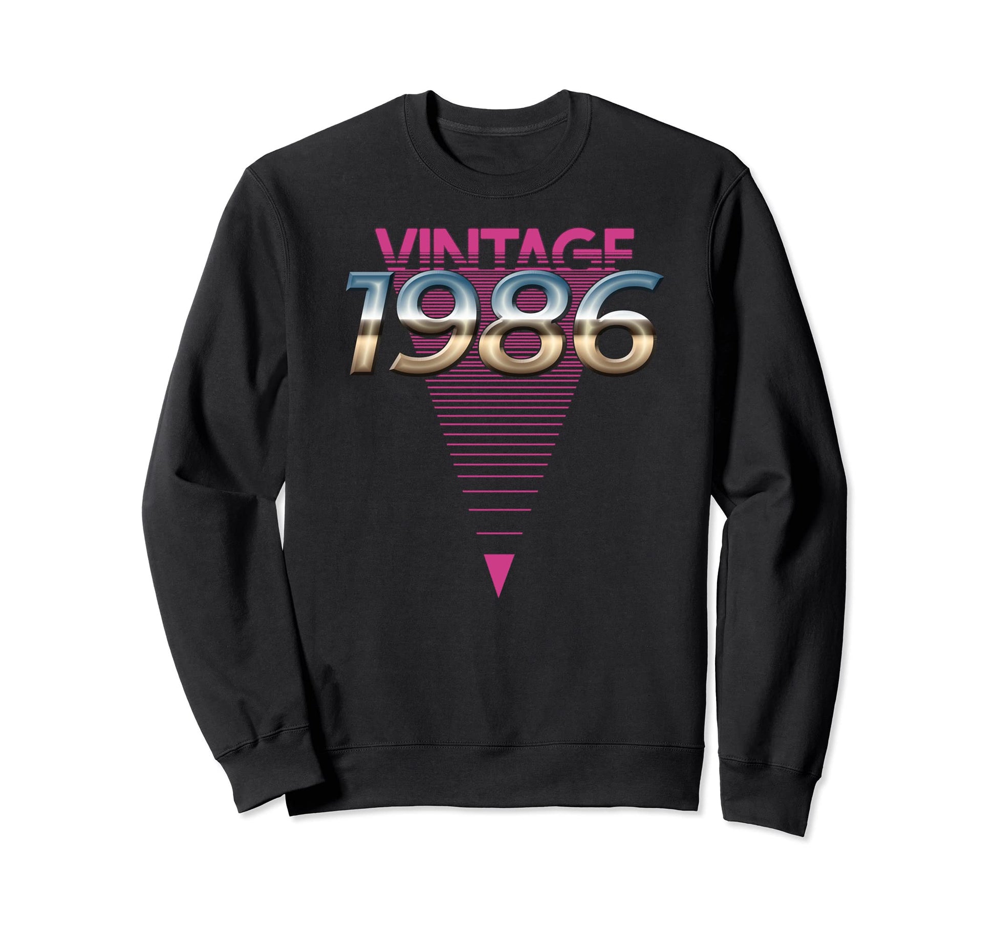 1986 80S Synthwave Triangle Sweatshirt - Minimalist Print for Adults - T-Shirt, Sweatshirt, Hoodie