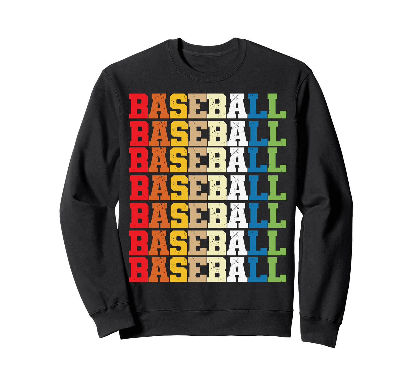 Baseball Distressed Funny Sweatshirt - Trendy Graphic for Adults - T-Shirt, Sweatshirt, Hoodie