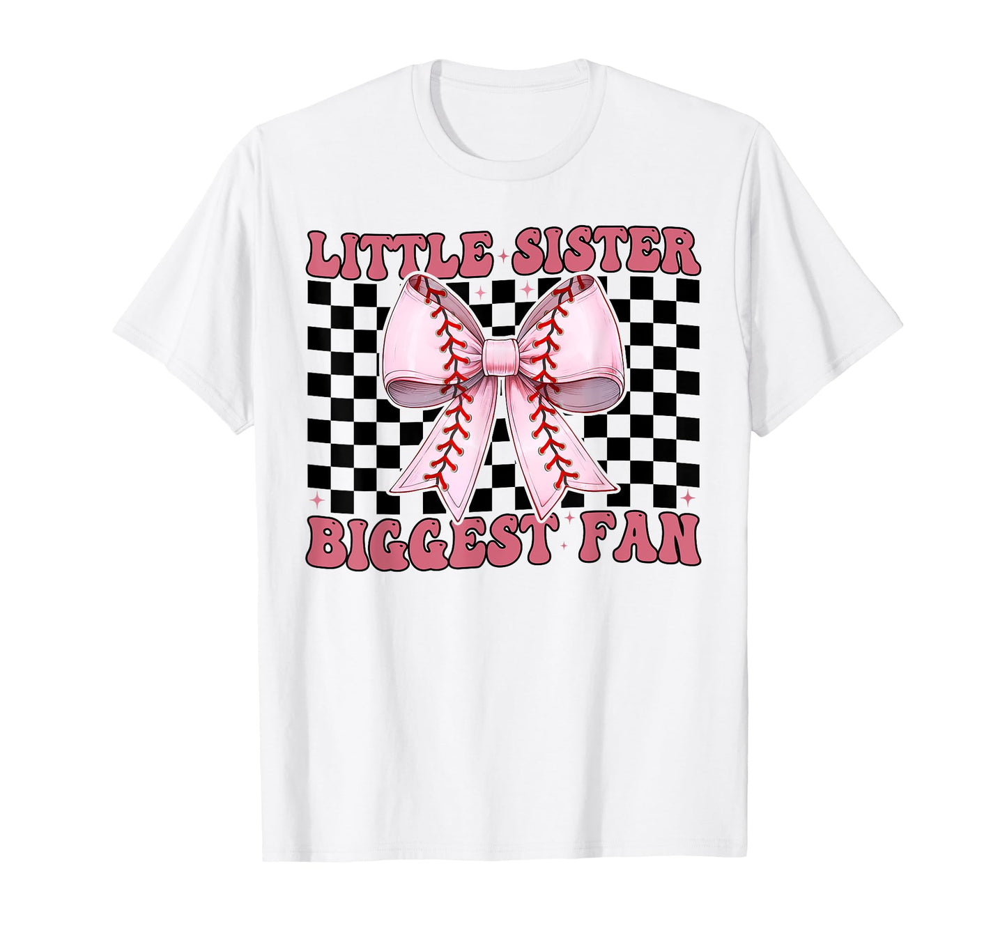 Baseball Sister Coquette Bow Little T-Shirt - Unique Graphic for Adults - T-Shirt, Sweatshirt, Hoodie