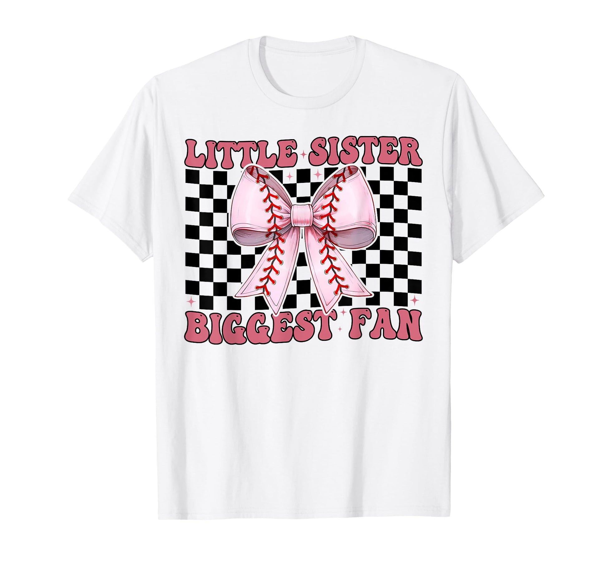Baseball Sister Coquette Bow Little T-Shirt - Unique Graphic for Adults - T-Shirt, Sweatshirt, Hoodie