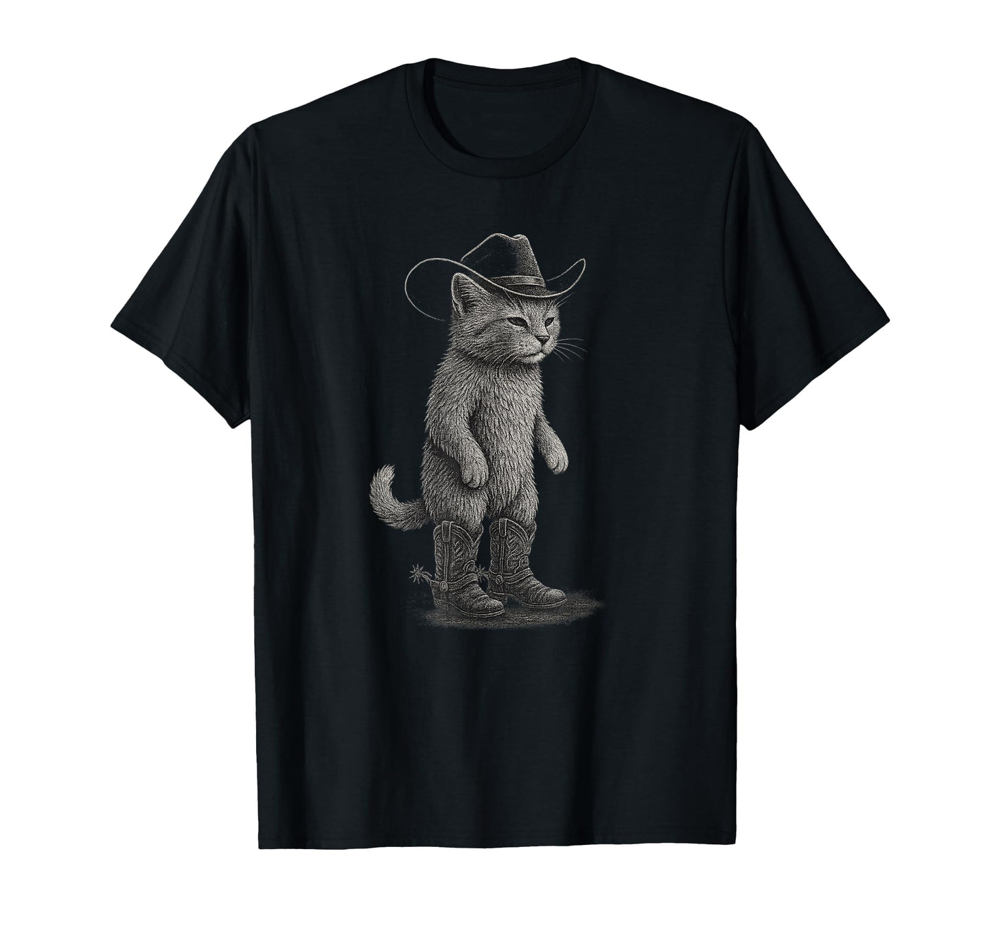 Howdy Cat Cowboy Western Country T-Shirt - Minimalist Print for Adults - T-Shirt, Sweatshirt, Hoodie