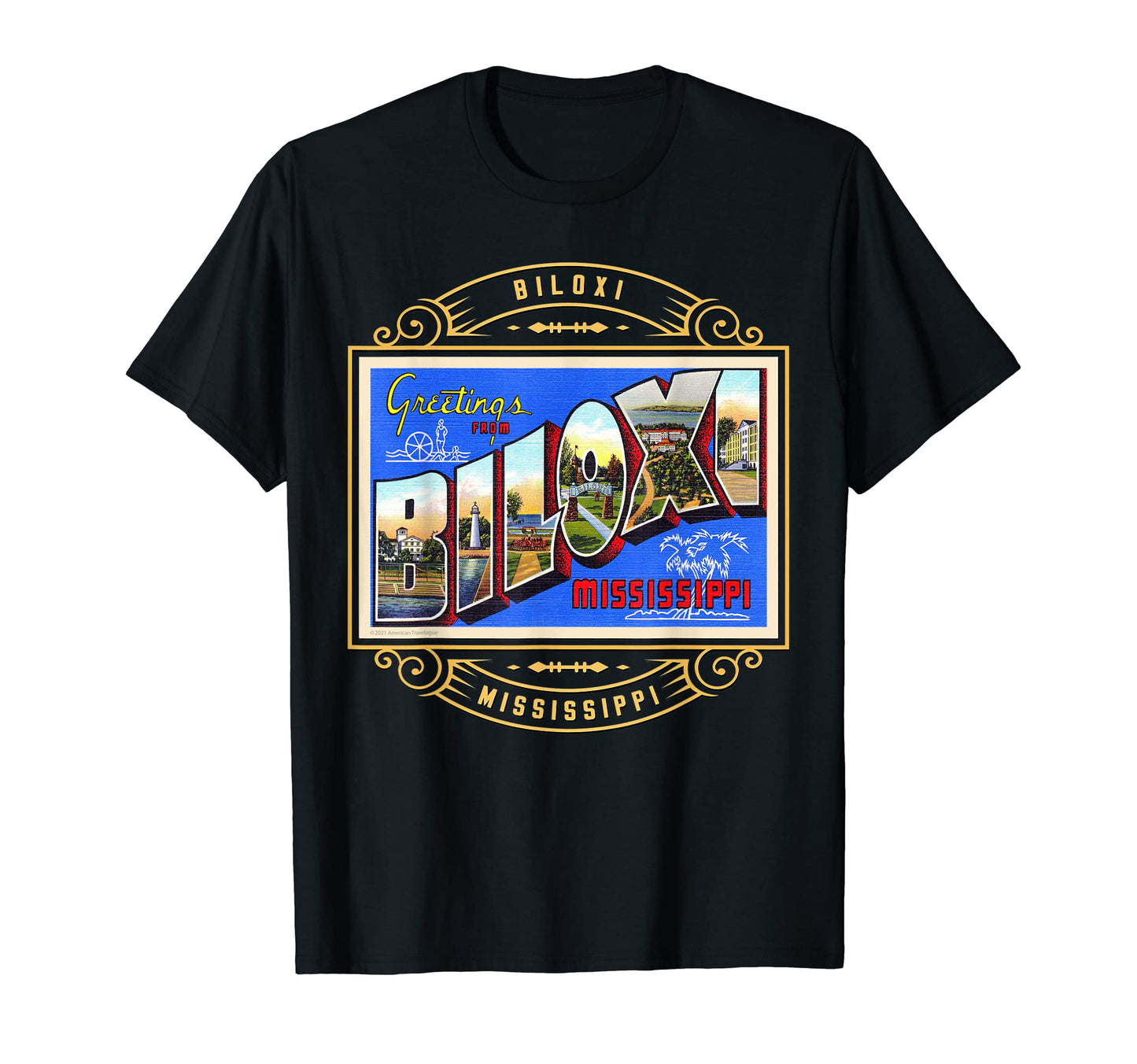 Biloxi Mississippi Ms Large Letter T-Shirt - Fun Novelty Design Unisex - T-Shirt, Sweatshirt, Hoodie