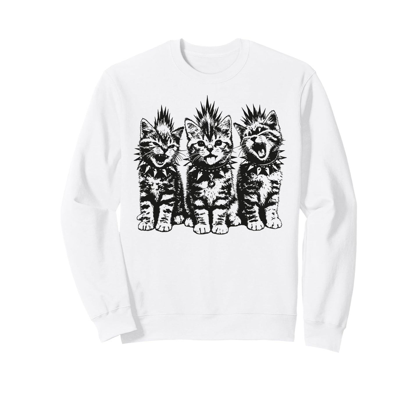 Punk Rock Kittens Heavy Metal Sweatshirt - Novelty Apparel for Adults - T-Shirt, Sweatshirt, Hoodie