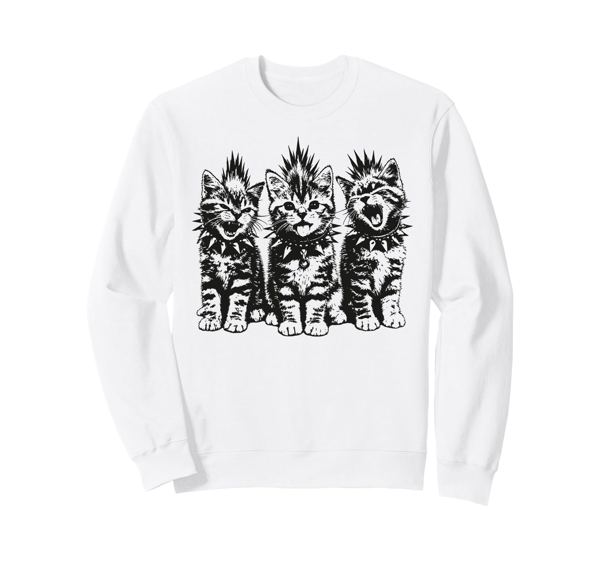Punk Rock Kittens Heavy Metal Sweatshirt - Novelty Apparel for Adults - T-Shirt, Sweatshirt, Hoodie