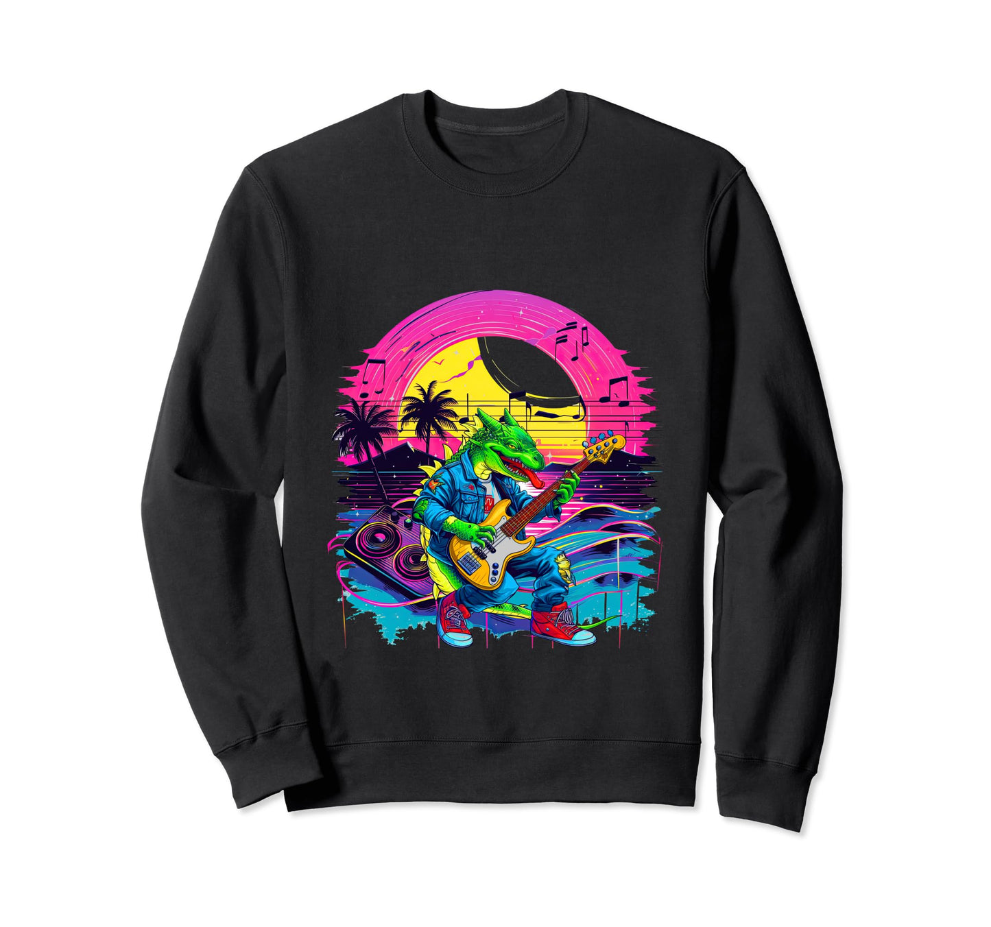 80S 90S Streetwear Rocker Dragon Bass Sweatshirt - Minimalist Print Unisex - T-Shirt, Sweatshirt, Hoodie