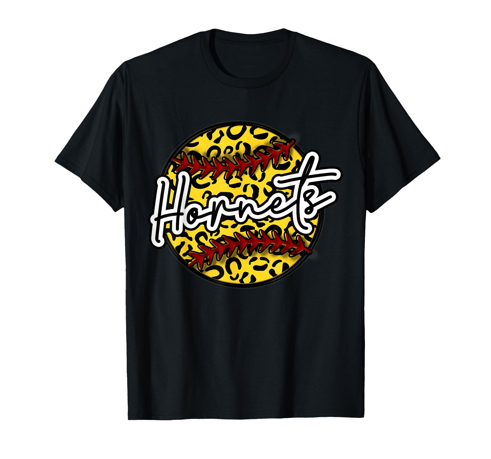 Hornets Leopard Cheetah Softball Team T-Shirt - Trendy Graphic Unisex - T-Shirt, Sweatshirt, Hoodie