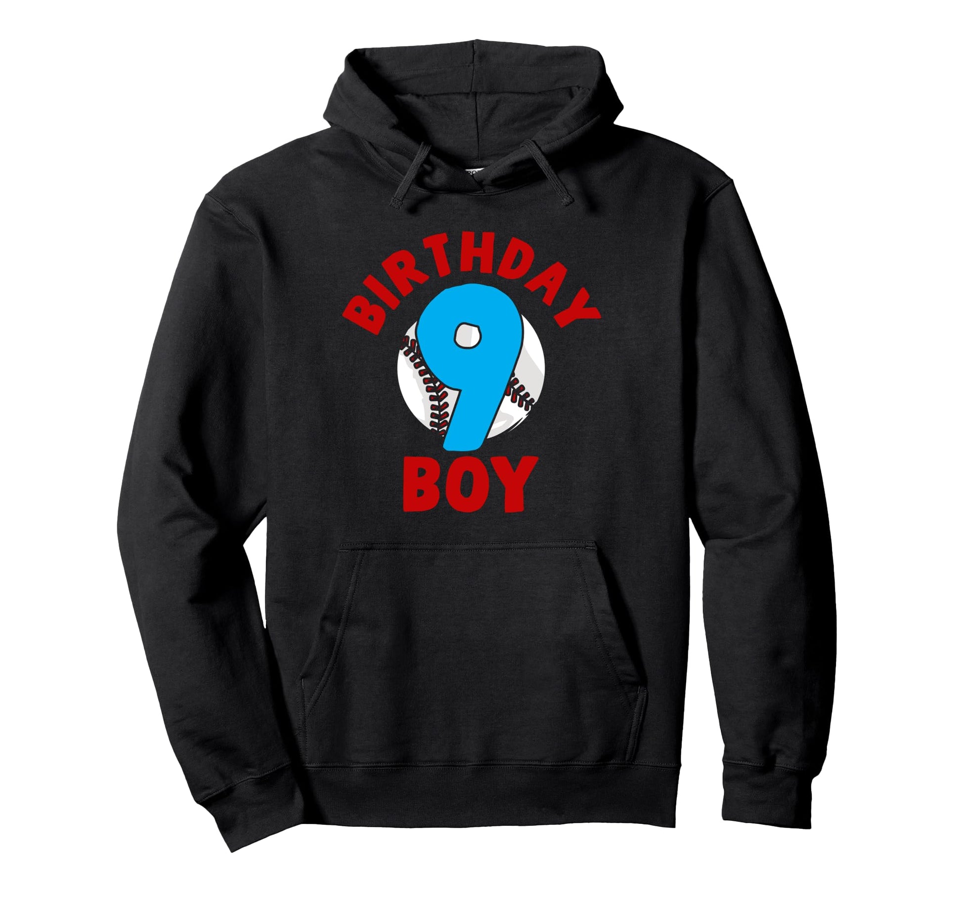9Th Birthday Baseball Birthday Nine Years Hoodie - Trendy Graphic Unisex - T-Shirt, Sweatshirt, Hoodie
