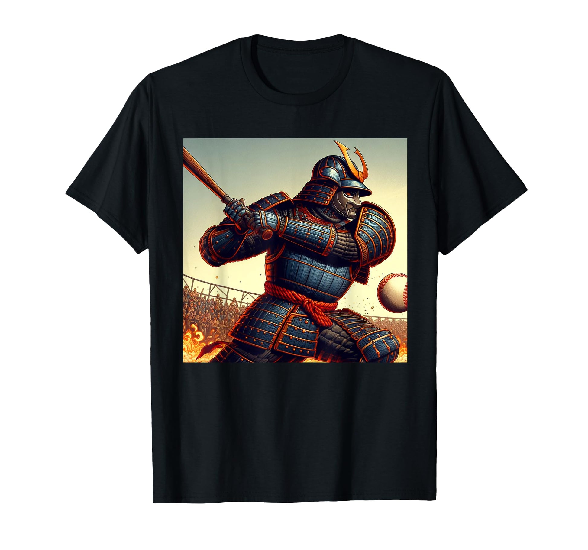 Samurai Full Armor Baseball Home Run T-Shirt - Minimalist Print Unisex - T-Shirt, Sweatshirt, Hoodie