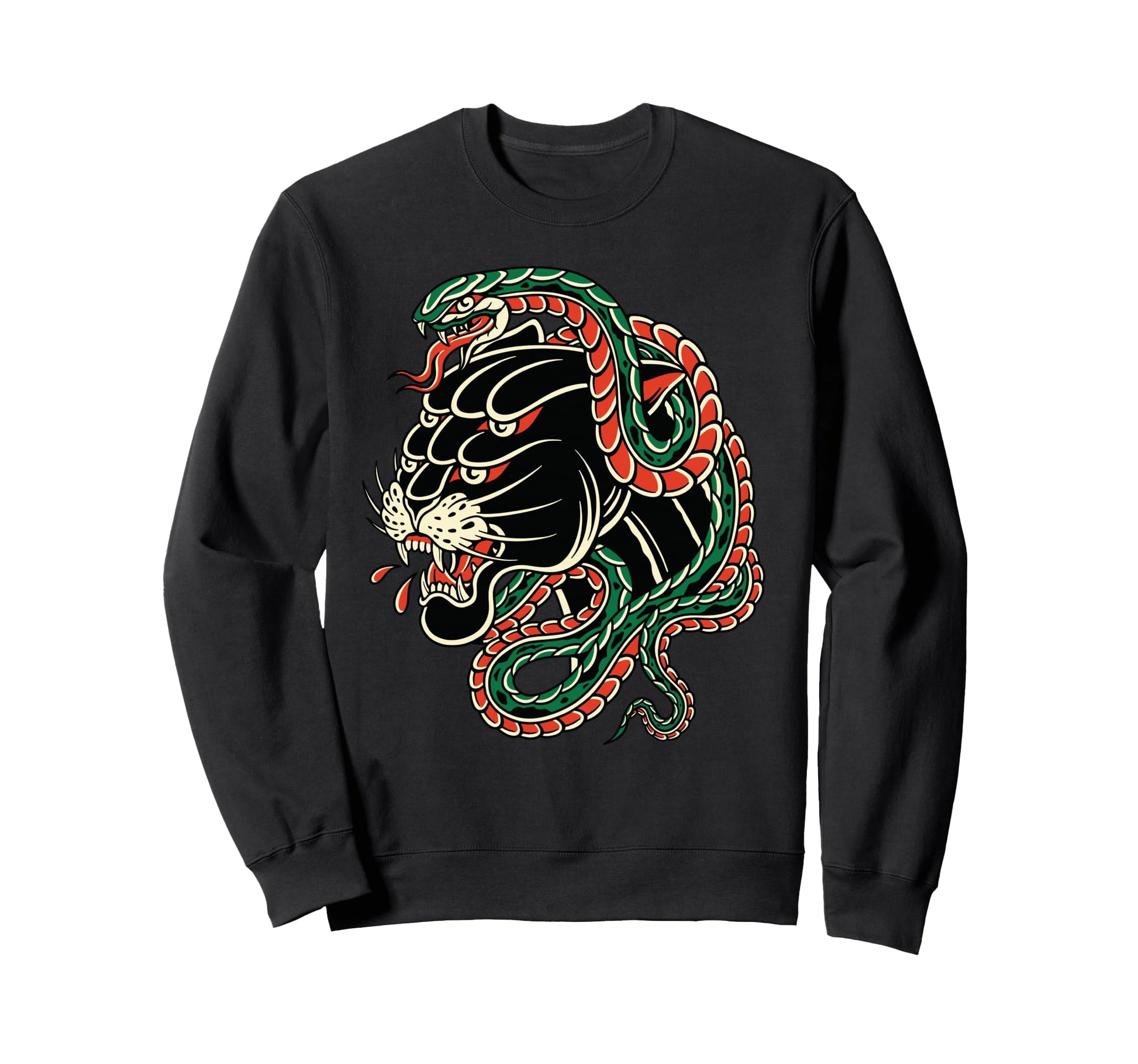 American Traditional Tattoo Edgy Sweatshirt - Minimalist Print for Adults - T-Shirt, Sweatshirt, Hoodie