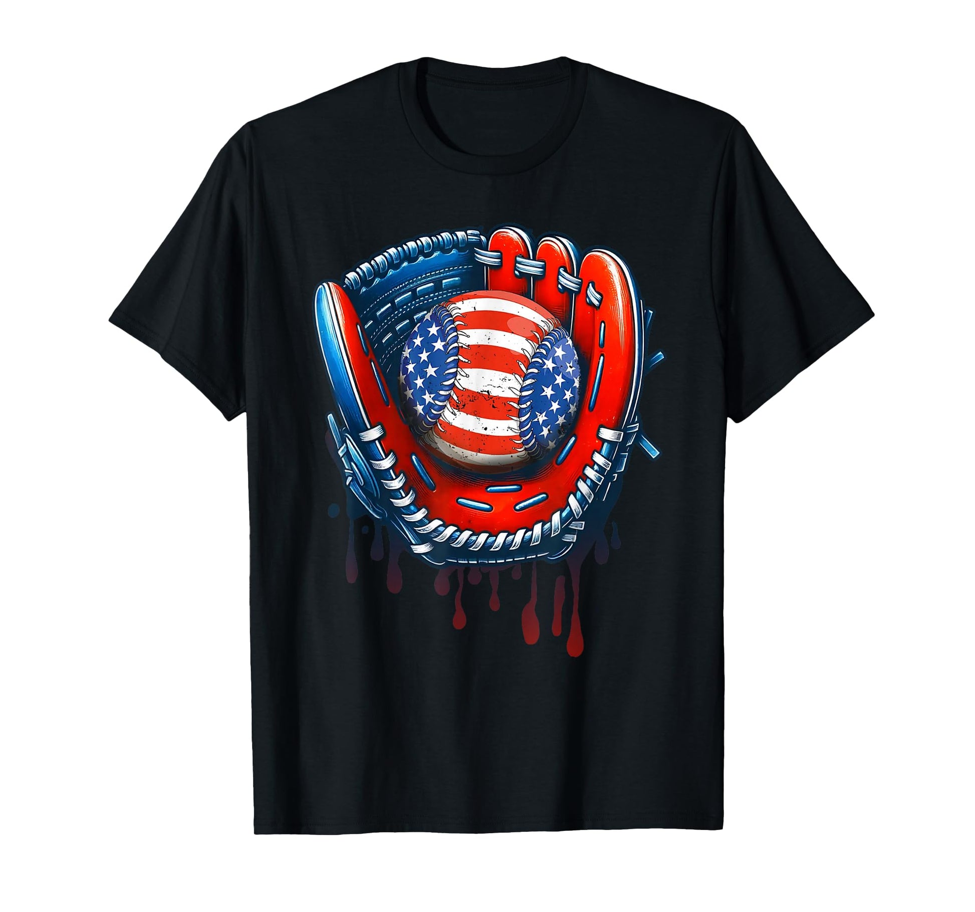 Baseball Drip Ice Cream Sprinkles 4Th T-Shirt - Unique Graphic for Adults - T-Shirt, Sweatshirt, Hoodie
