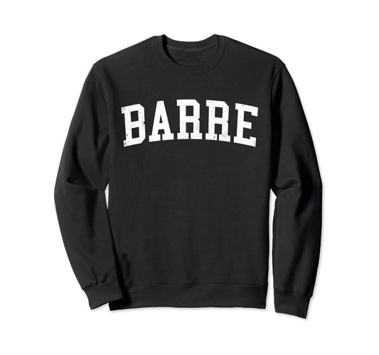 Barre Vt Distressed White Varsity Sweatshirt - Trendy Graphic Unisex - T-Shirt, Sweatshirt, Hoodie