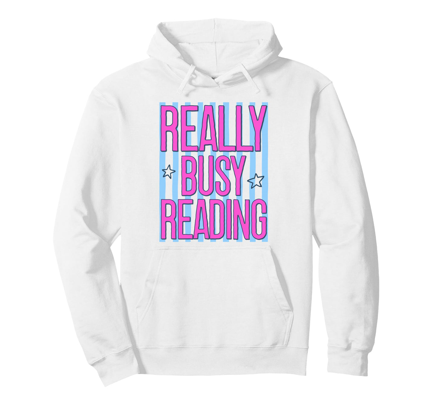 Really Busy Reading Books Striped Hoodie - Graphic Print Men Women - T-Shirt, Sweatshirt, Hoodie