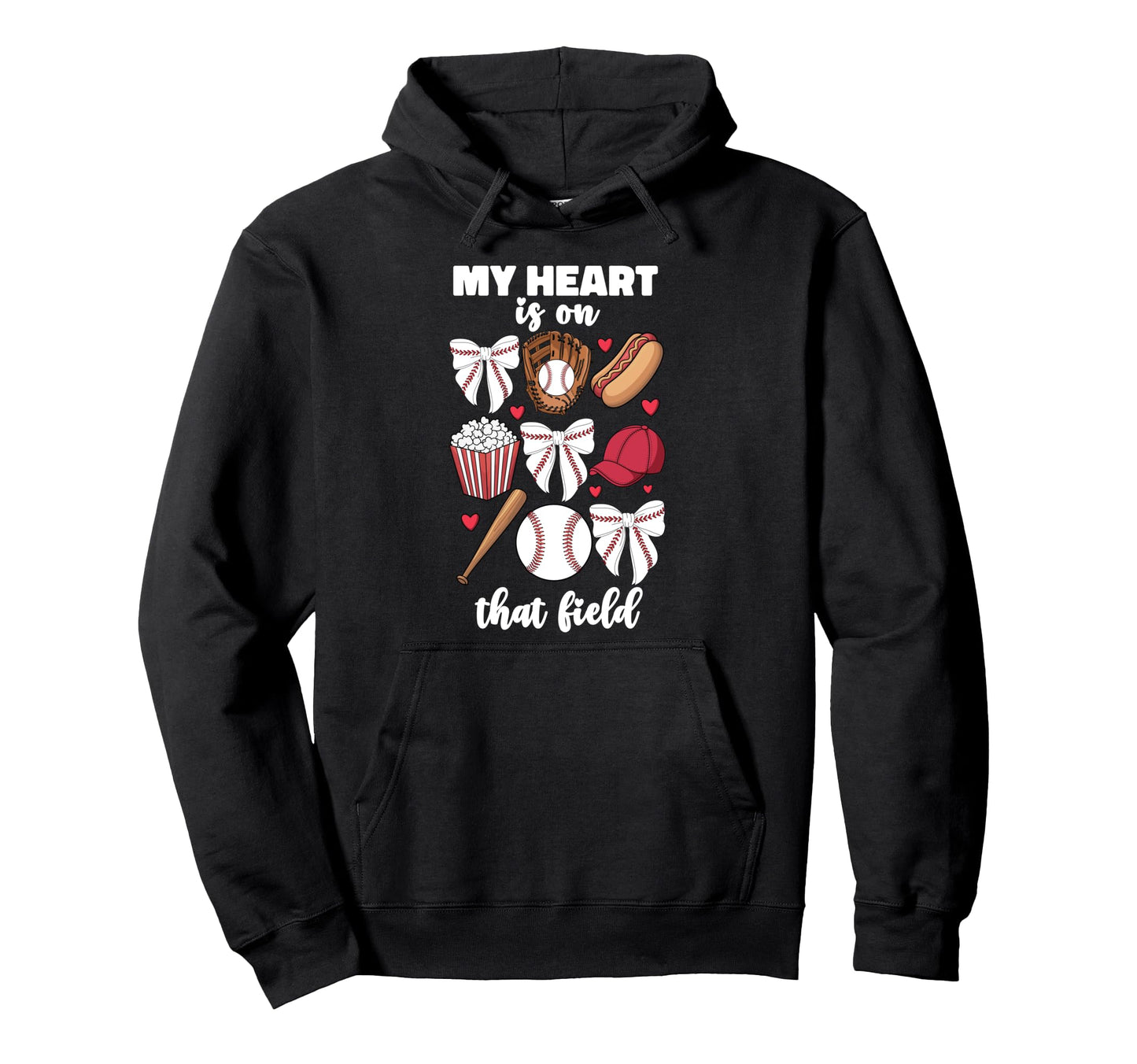 My Heart Is That Field Baseball Mom Hoodie - Minimalist Print Unisex - T-Shirt, Sweatshirt, Hoodie
