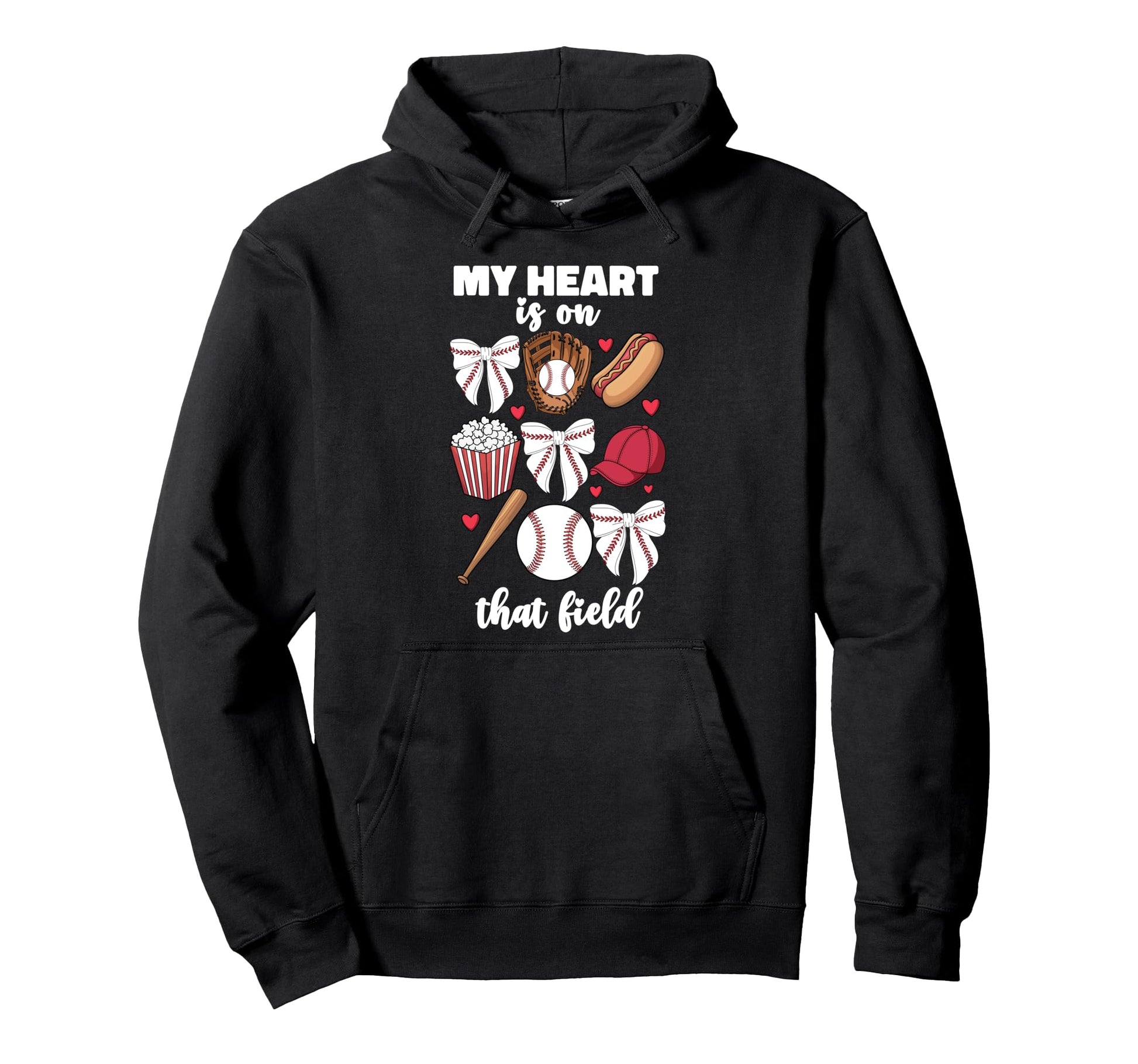 My Heart Is That Field Baseball Mom Hoodie - Minimalist Print Unisex - T-Shirt, Sweatshirt, Hoodie
