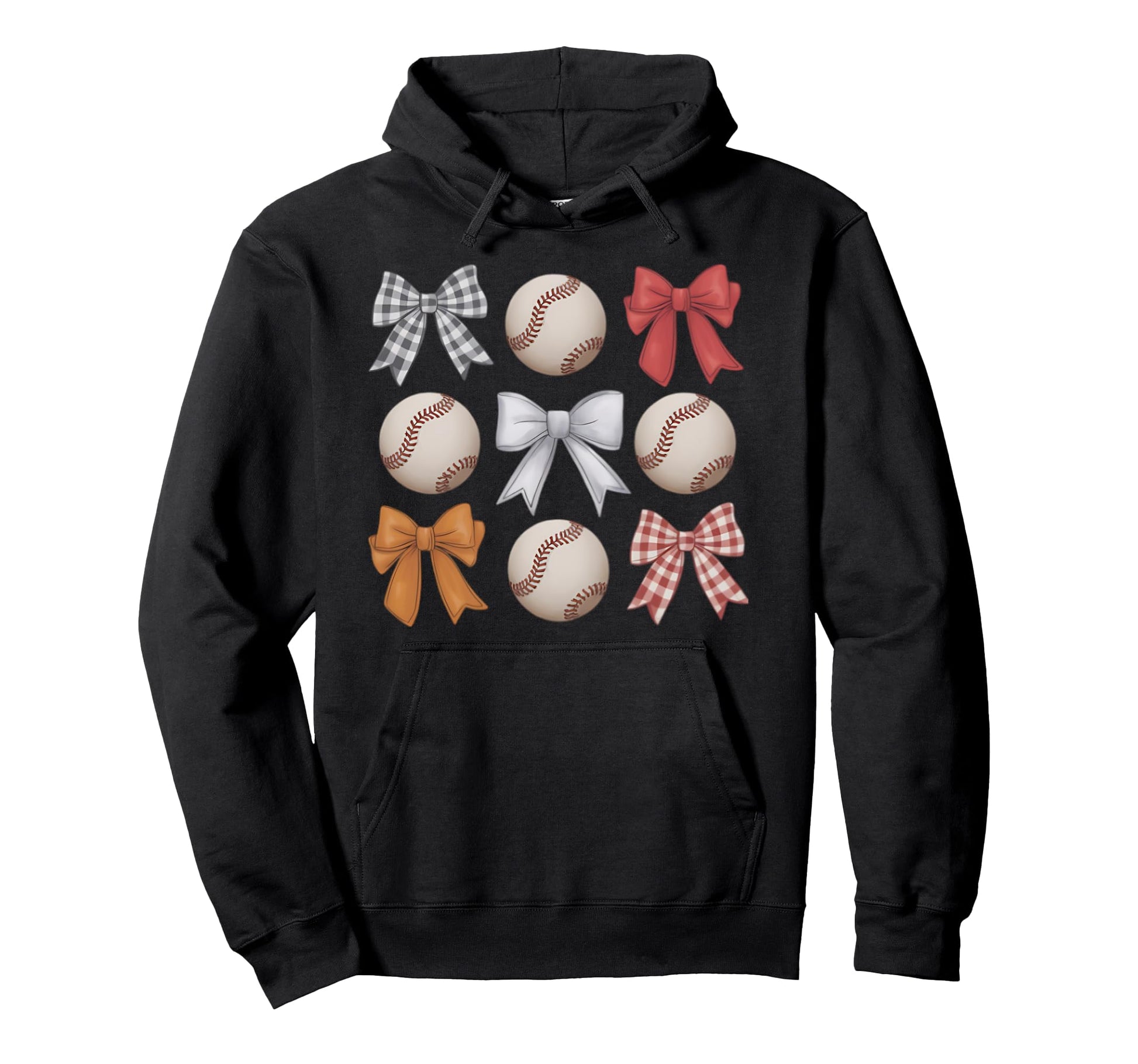 Baseball Coquette Bow Mom Sister Hoodie - Trendy Graphic Men Women - T-Shirt, Sweatshirt, Hoodie