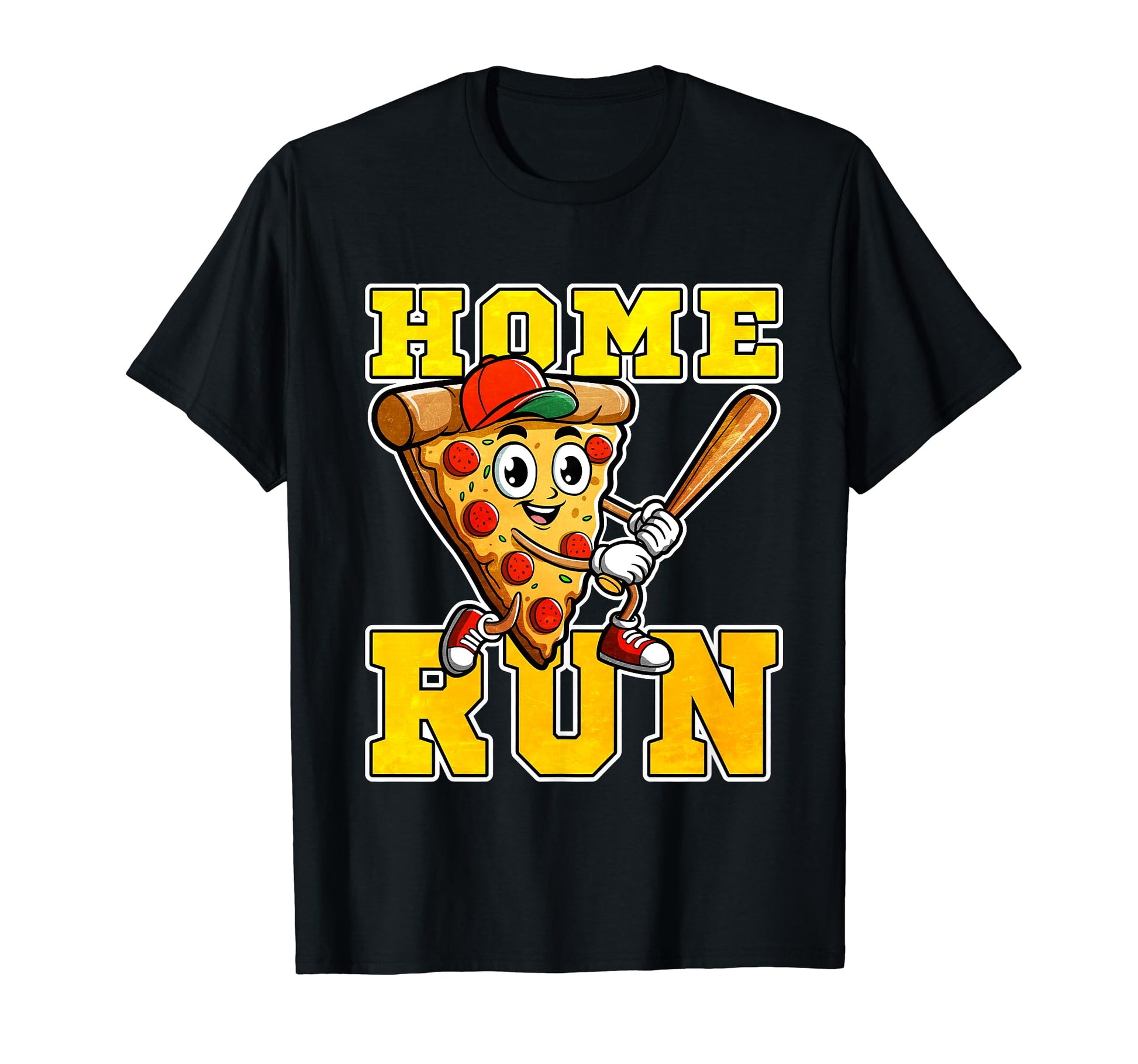 Baseball Player Pizza Slice T-Shirt - Fun Novelty Design for Adults - T-Shirt, Sweatshirt, Hoodie