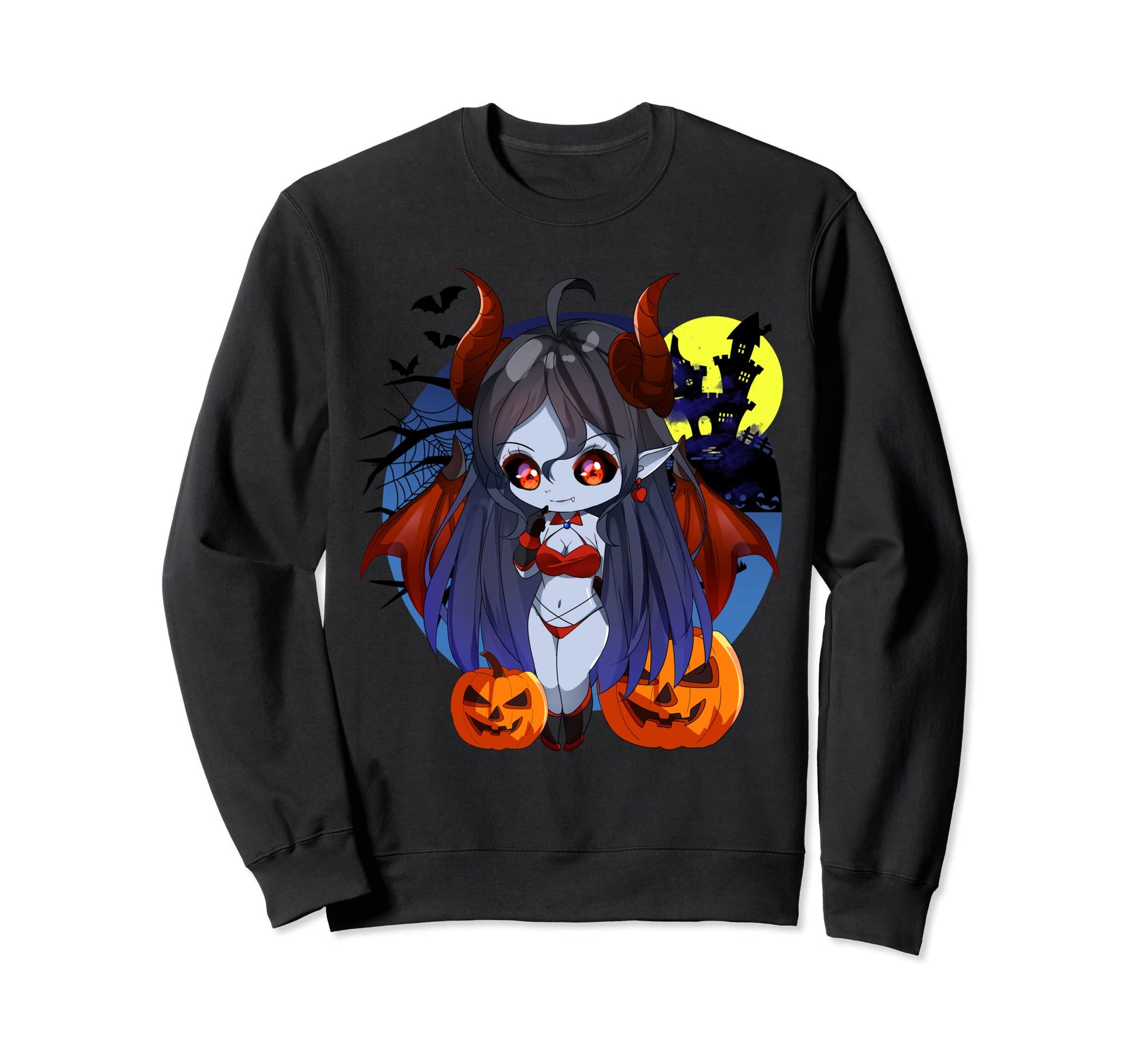 Halloween Chibi Anime Sexy Pinup Sweatshirt - Custom Art Print Unisex - T-Shirt, Sweatshirt, Hoodie