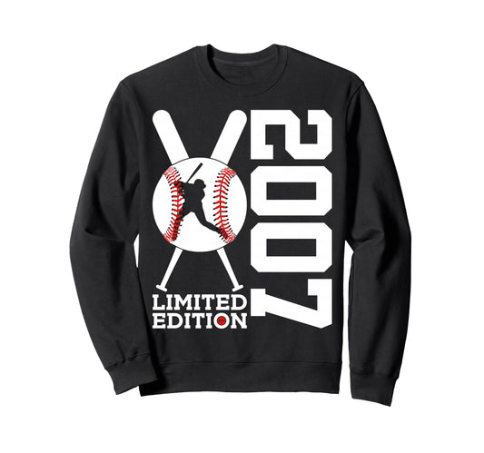 19Th Birthday Baseball 2007 Sweatshirt - Minimalist Print Unisex - T-Shirt, Sweatshirt, Hoodie