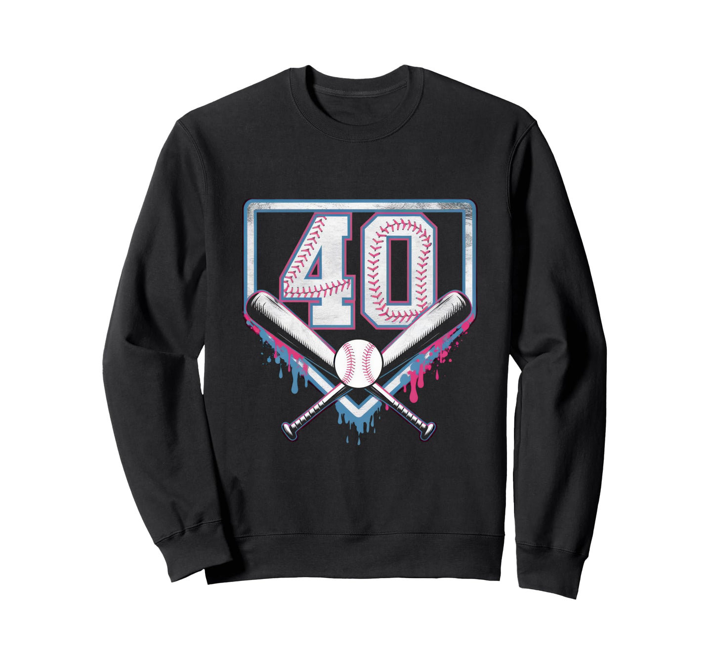 40Th Birthday Baseball Home Ice Sweatshirt - Minimalist Print Men Women - T-Shirt, Sweatshirt, Hoodie