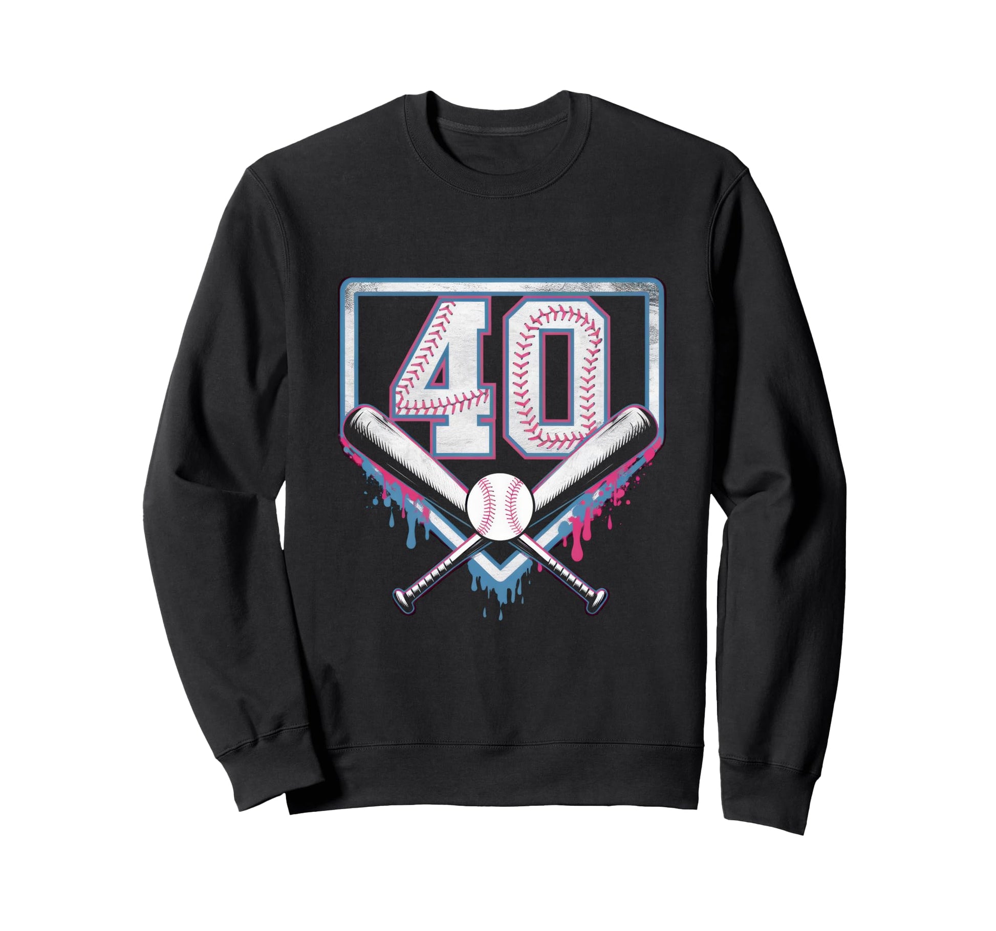 40Th Birthday Baseball Home Ice Sweatshirt - Minimalist Print Men Women - T-Shirt, Sweatshirt, Hoodie