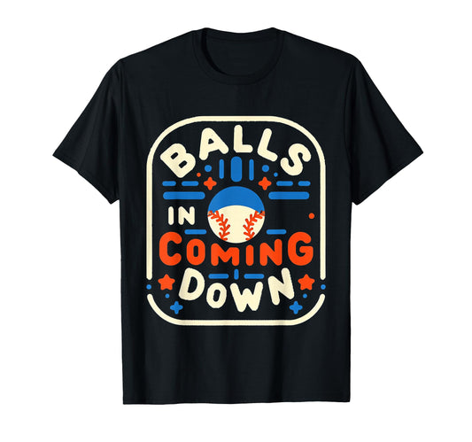 Balls Coming Down Baseball Outfielder T-Shirt - Unique Graphic Unisex - T-Shirt, Sweatshirt, Hoodie