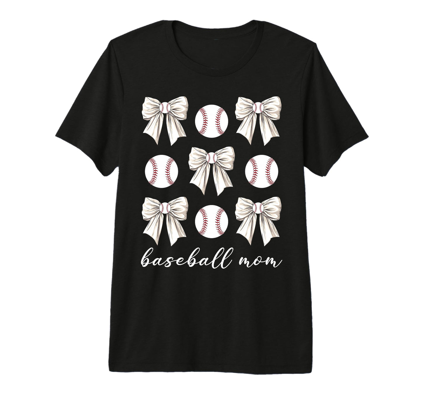 Coquette Bow Baseball Mom Baseball T-Shirt - Fun Novelty Design Men Women - T-Shirt, Sweatshirt, Hoodie